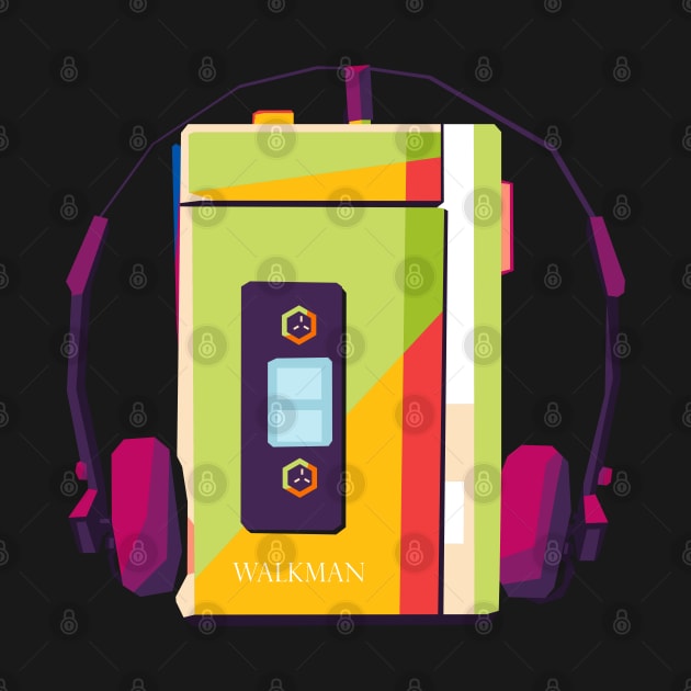 walkman retro pop art by cool pop art house