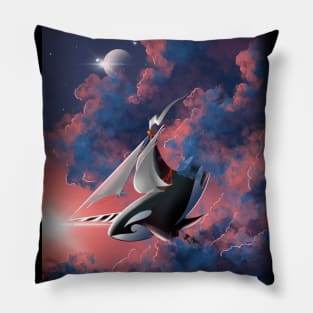 Orcas on the rise Pillow