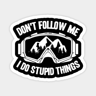 Funny Don´t Follow Me Downhill Mountain Biking Magnet