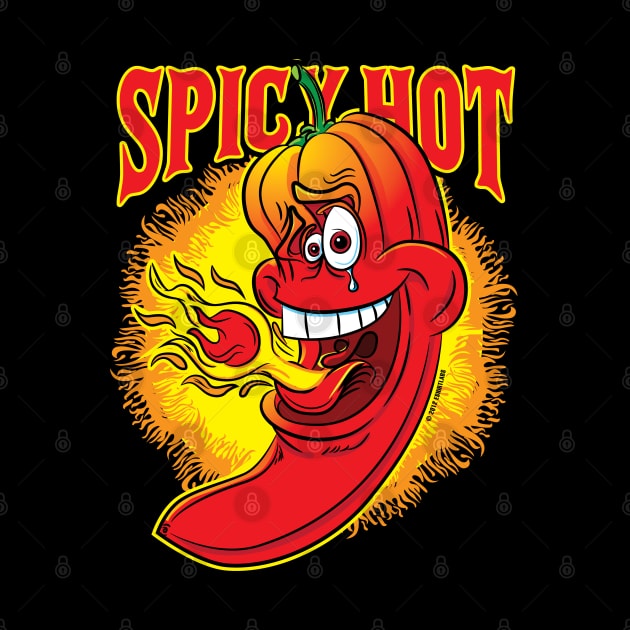 Spicy Flaming Red Hot Chil Pepper by eShirtLabs