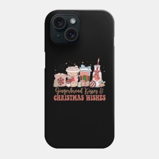Gingerbread Kisses And Christmas Wishes Coffee Phone Case