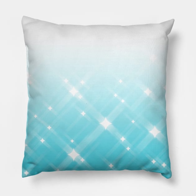 Ombre Blue Sparkles Pillow by saradaboru