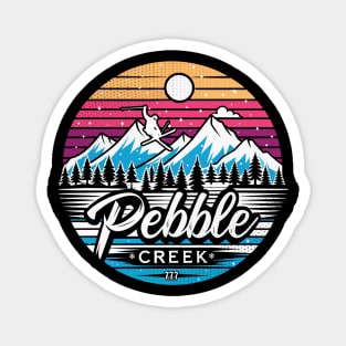 Retro Pebble Creek Ski Magnet