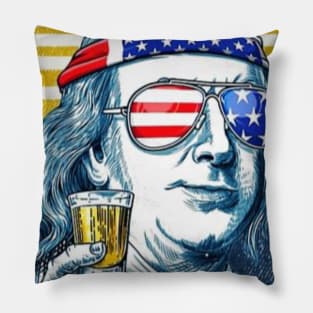 ben drankin 4th of july Pillow