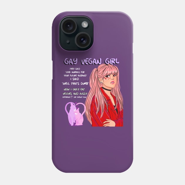 Lesbian Vegan Punk Hipster Girl Phone Case by WovenKindness