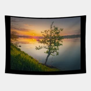 Sundown scene at the lake Tapestry