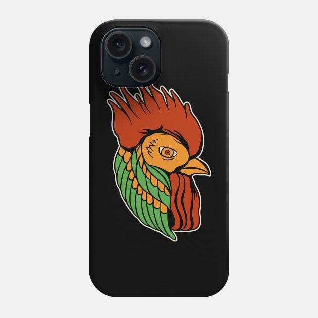 Rooster Flash Tattoo Phone Case by growingartwork