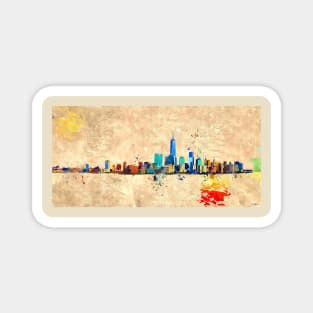 NYC Skyline Grunge Magnet