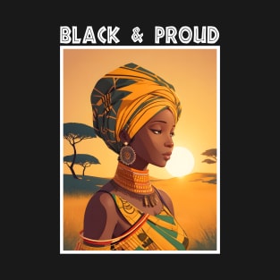 Black And Proud Melanin Afrocentric T-Shirt