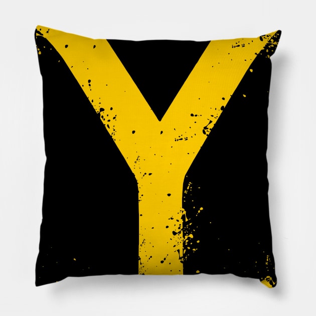 yellow crack Pillow by juninikmat