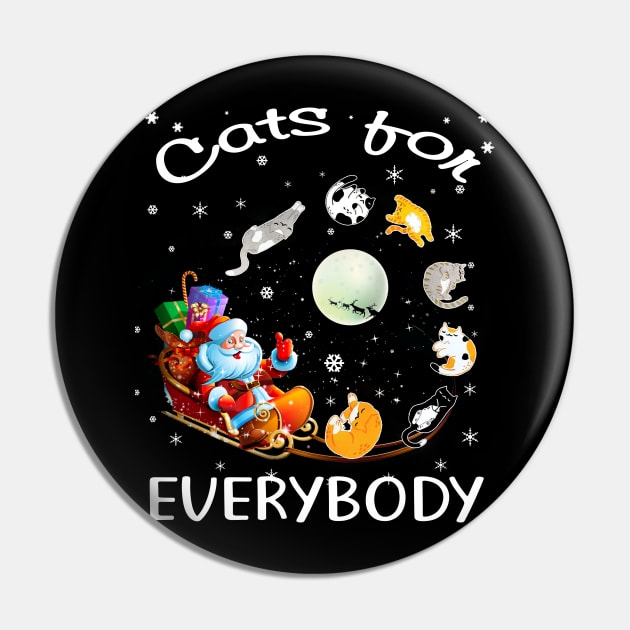 Cats For Everybody Christmas Cute Cat Lover Pin by MarrinerAlex