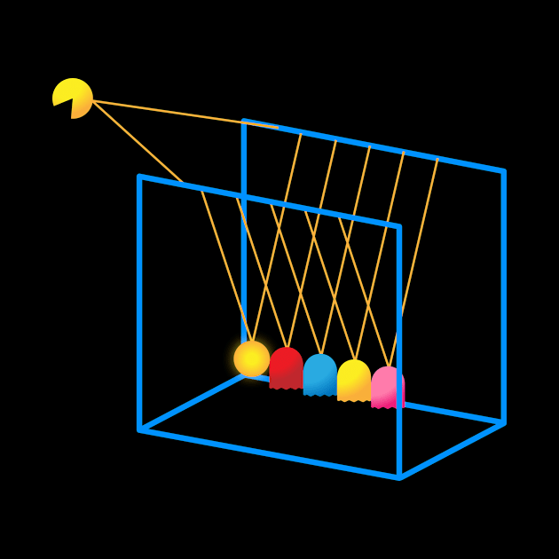 Pacman Newton Cradle by El buen Gio