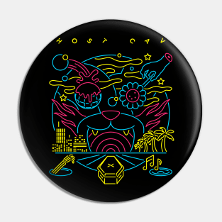 Ghost Cave Neon Album Cover (Multicolor) Pin