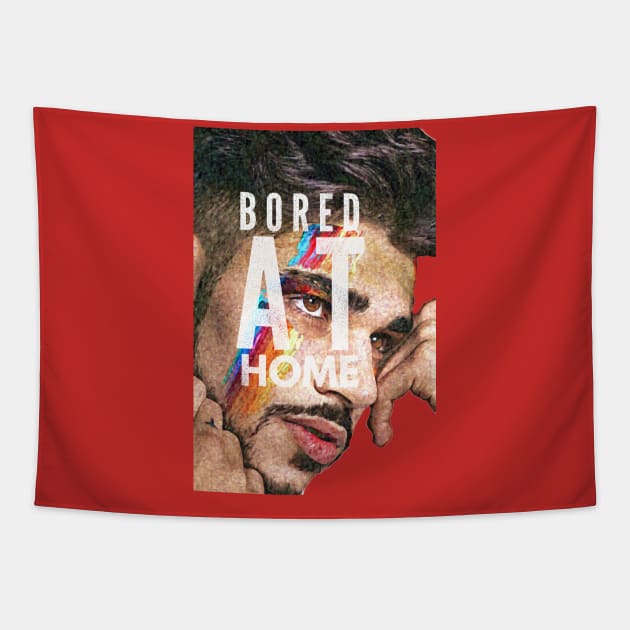 Bored at Home (man painted face) Tapestry by PersianFMts