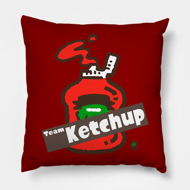 Splatfest Team Ketchup v.2 Pillow by KumoriDragon