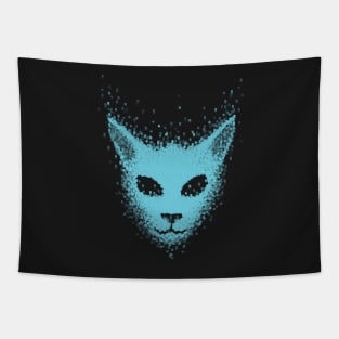 Particle Cat (blue) Tapestry