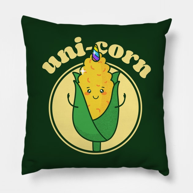 Funny Pun Uni-corn kawaii Pillow by opippi