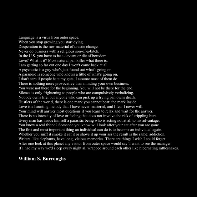 William S. Burroughs Quotes - William S Burroughs - Tote | TeePublic AU