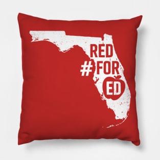 Red for Ed Florida State Outline Pillow
