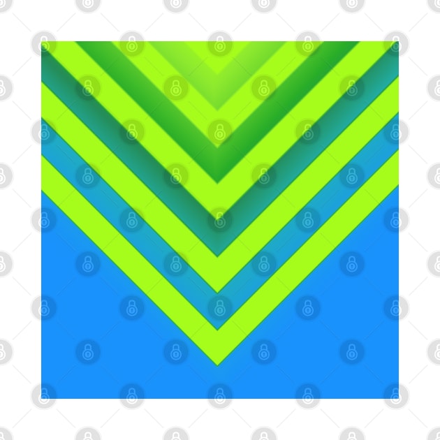 Sky & Lime Chevron by BlakCircleGirl