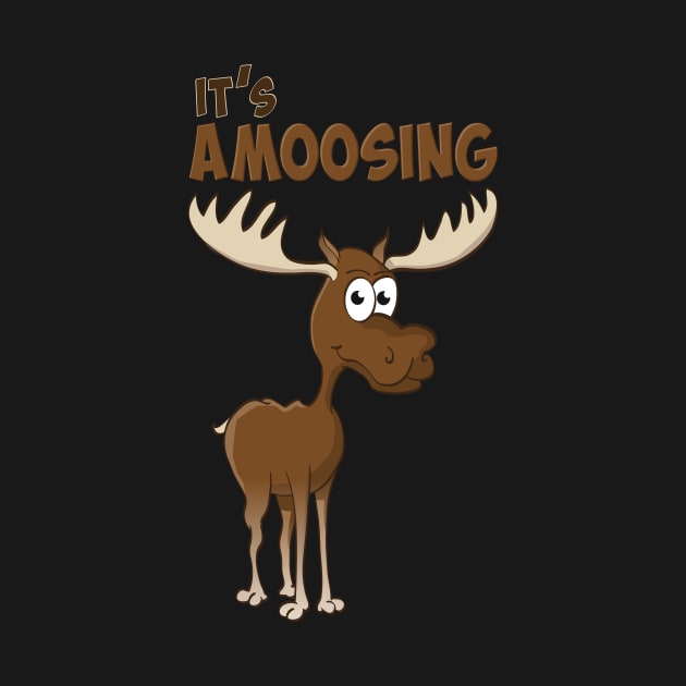 ‘It’s Amoosing” - vector illustration of a moose by Stefs-Red-Shop