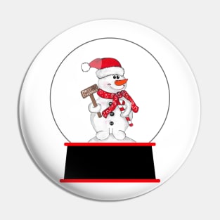 CHRISTMAS Snowman Snowglobe Pin