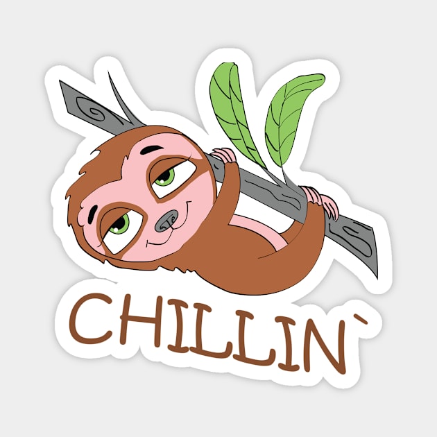 Cute Chillin` Sloth Magnet by Foxydream