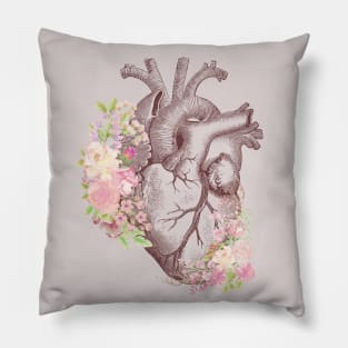 Floral anatomical heart Pillow
