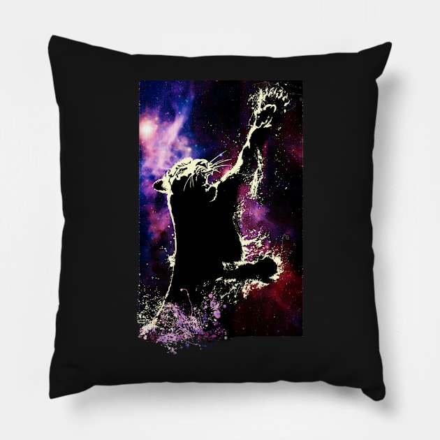 galactic tiger graffiti art Pillow by SFDesignstudio