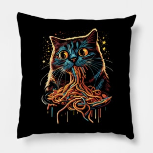 Cat Eating Spaghetti Pillow