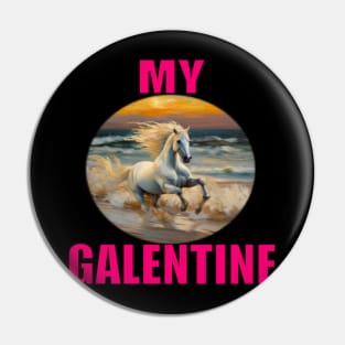 My galentine black horse Pin