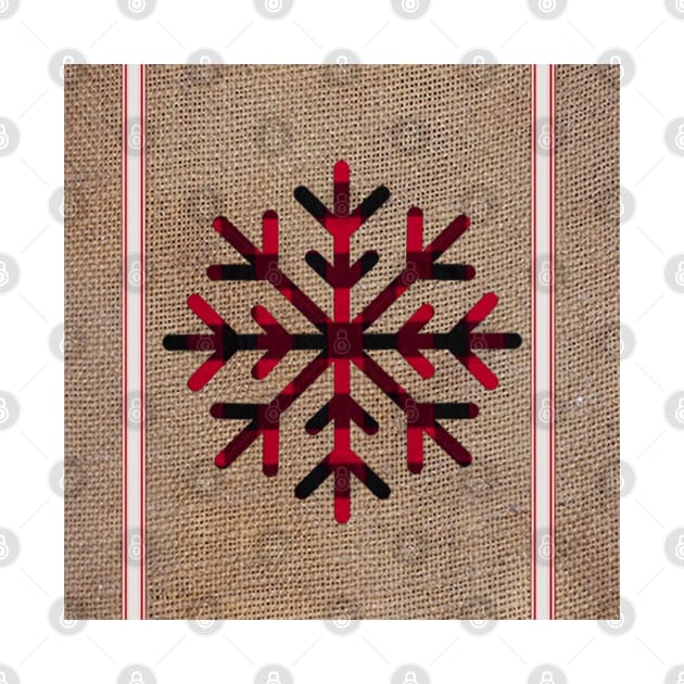 Farmhouse Rustic Design Plaid Snowflake Christmas Season of Winter by tamdevo1