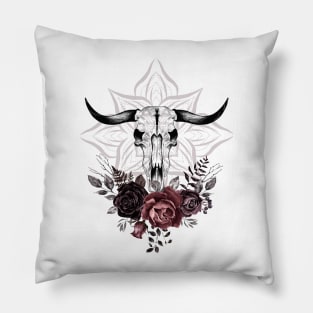 Skull and roses Pillow