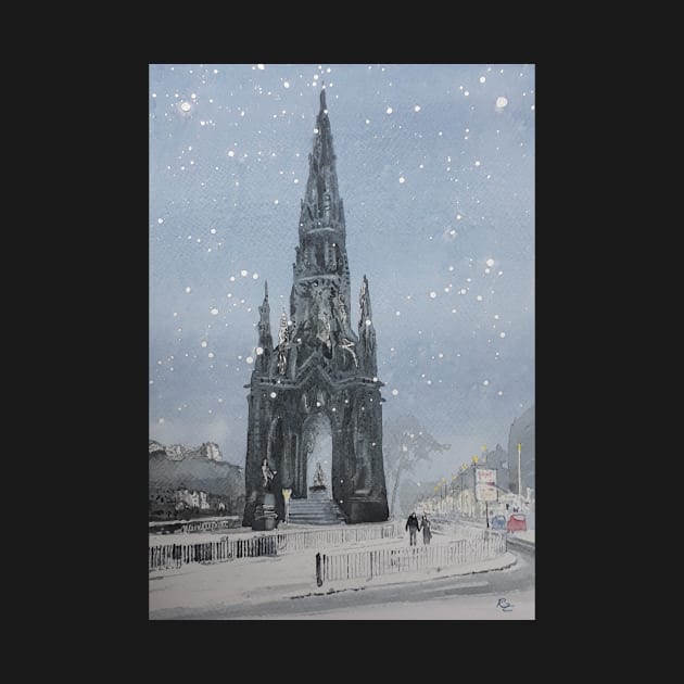 Snowy Scott Monument by razmac