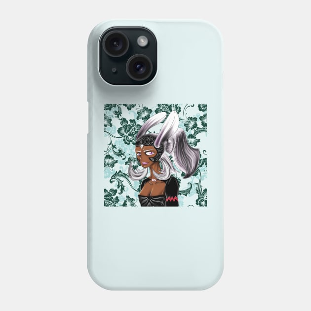 fran the archery woman in fantasy floral ecopop design wallpaper Phone Case by jorge_lebeau