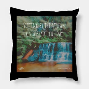 Sitting by the Stream on a Beautiful Day Album Cover Art Minimalist Square Designs Marako + Marcus The Anjo Project Band T-Shirt Pillow