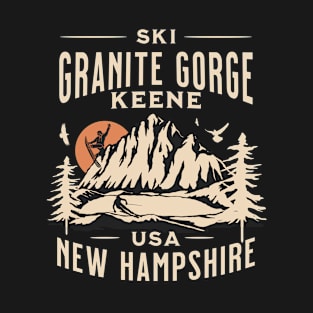 Granite Gorge ski and Snowboarding Gift: Hit the Slopes in Style at Keene New Hampshire Iconic American Winter Mountain Resort T-Shirt