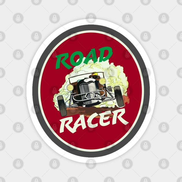 Hot Rod Road Racer Magnet by MultistorieDog