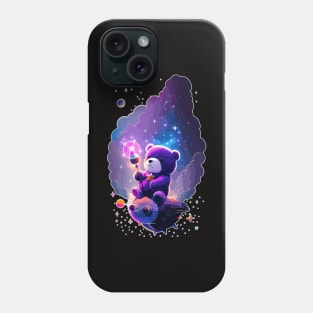 Colorful Teddy Bear In Space Phone Case