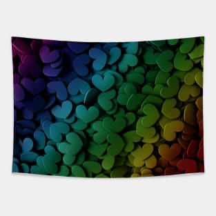 Rainbow Hearts Pattern Tapestry