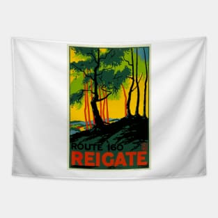 Reigate, England (Route 160) - Vintage Travel Poster Tapestry