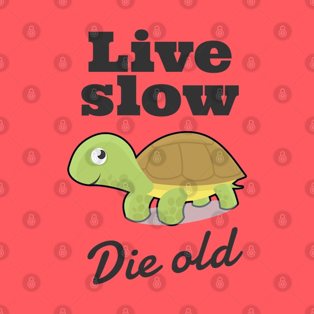 Live Slow Die Old Turtle Philosophy by Delicious Design