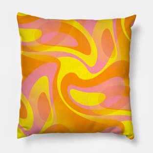 Feeling Groovy - 60's Mod Abstract in Orange, Pink and Yellow Pillow