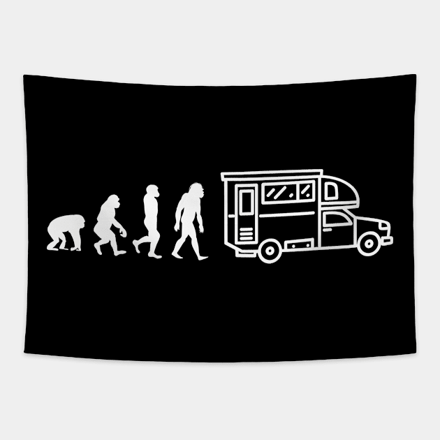 Camping Evolution Caravan Gift Tapestry by Shirtbubble