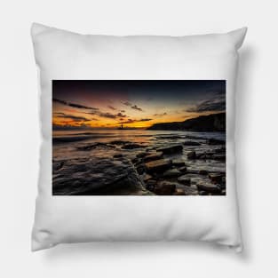 Sunrise At St Marys Lighthouse Pillow