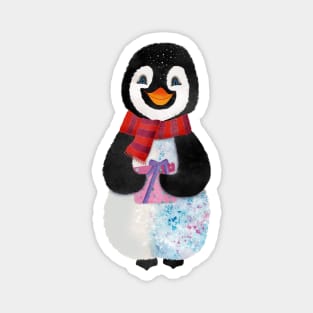 Penguin with present Magnet