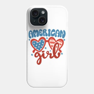 american girl groovy 4th of july America retro patriotic USA Phone Case