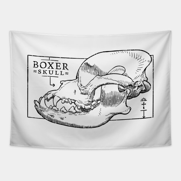 Boxer skull Tapestry by StefanAlfonso
