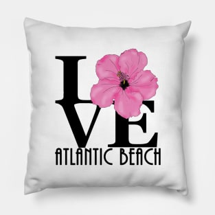 LOVE Atlantic Beach pink hibiscus Pillow