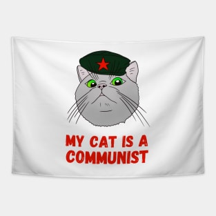 My cat is a communist - a funny Che Guevara cat Tapestry